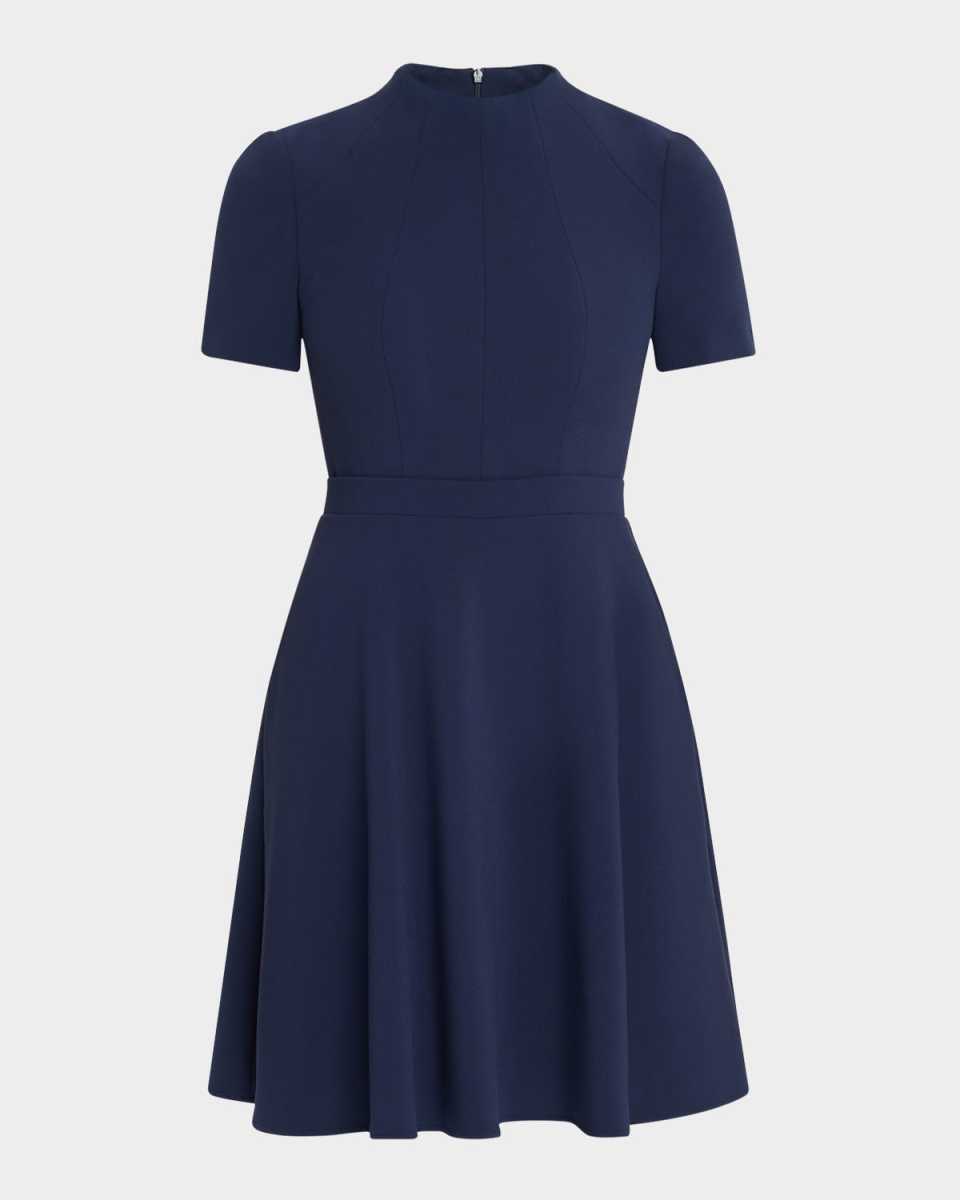 Mayra Seamed Mock-Neck Dress